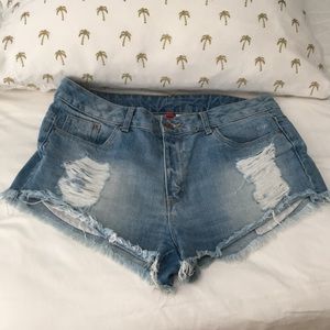 Divided Distressed Jean Shorts (12)
